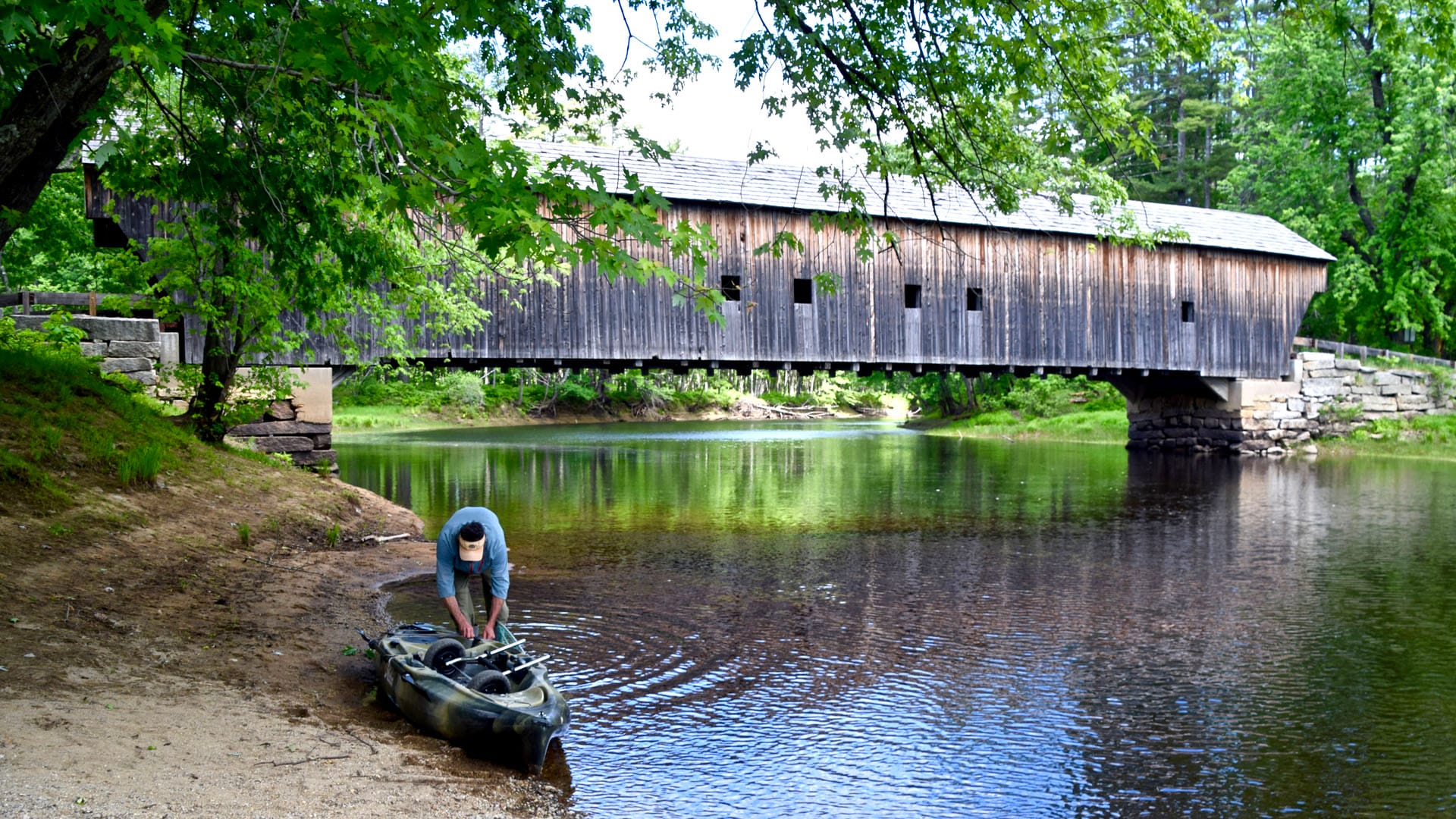 The Hemlock covered bridge outside of Fryeburg, Maine, was built in 1867.