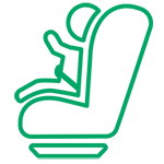 Child in a seatbelt icon